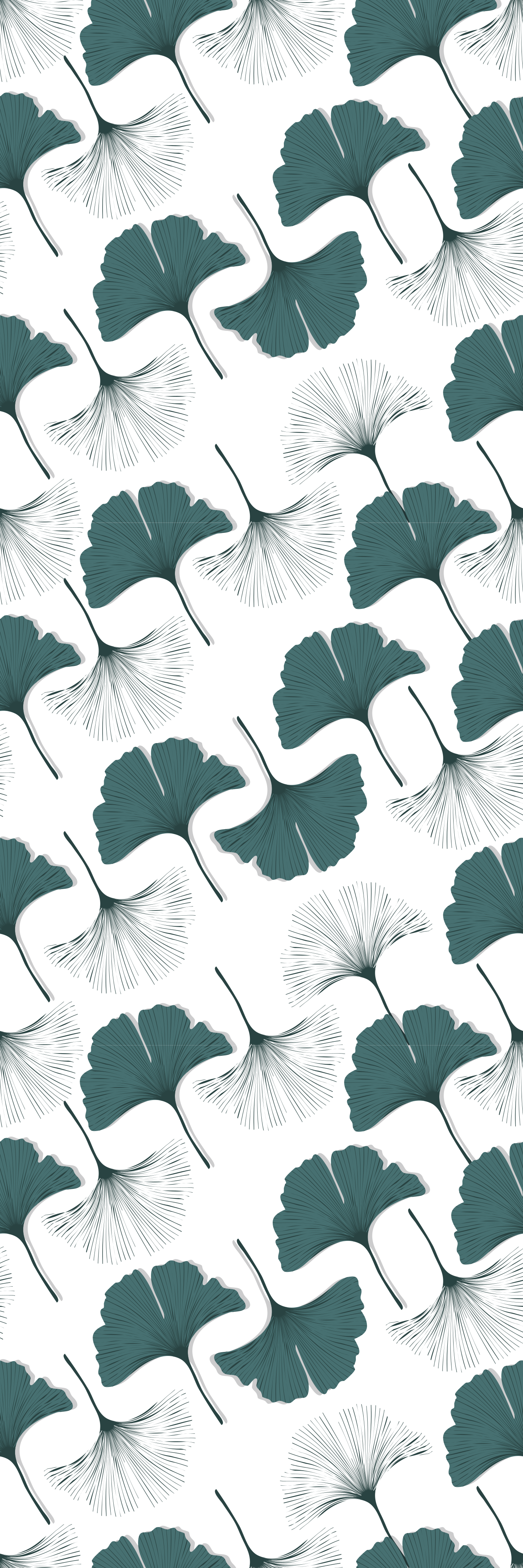 Vinyl teppich büro ginkgo blätter nahtloses muster - TenStickers