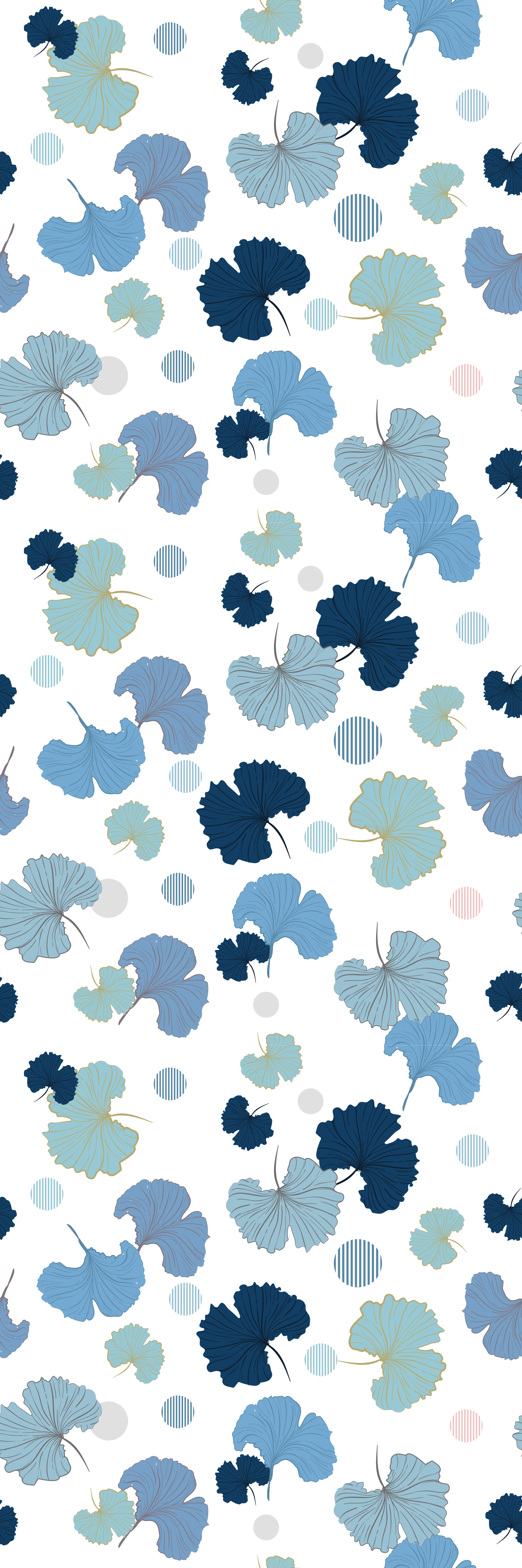 Vinyl teppich büro blaues ginkgo blatt - TenStickers