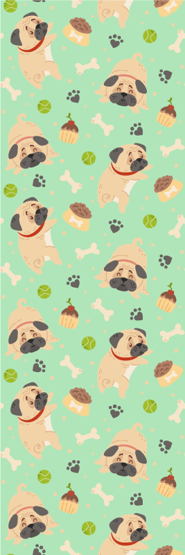 Vinyl teppich schlafzimmer mit dicker bulldogge und knochen - TenStickers