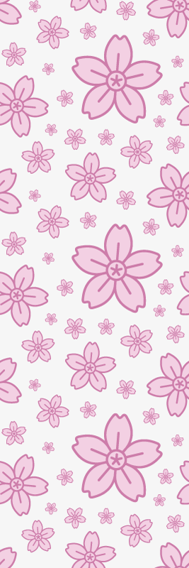 Vinyl teppich schlafzimmer mit pinken blümchen auf weiß - TenStickers