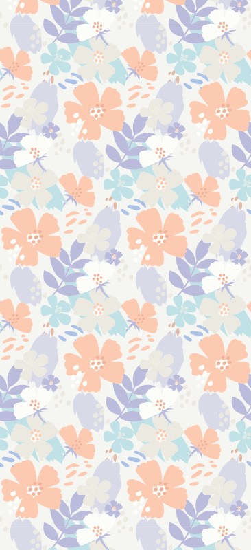 Vinyl teppich schlafzimmer mit nordischen blumen - TenStickers