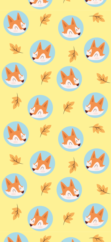 Vinyl teppich schlafzimmer mit nordischen füchsen - TenStickers