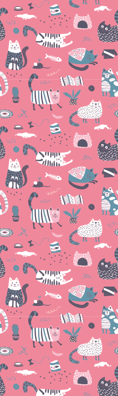 Vinyl teppich schlafzimmer nordic katzen - TenStickers