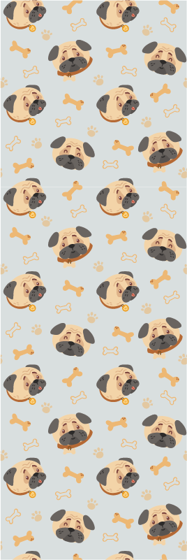 Vinyl teppich schlafzimmer mit bulldoggenwelpen-muster - TenStickers