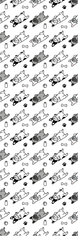 Vinyl teppich schlafzimmer mit schwarz-grauem hundemuster - TenStickers