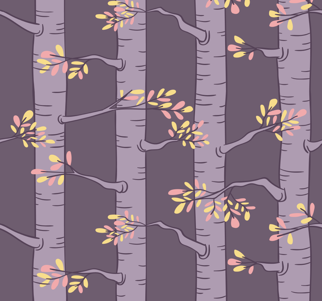 Vinyl teppich nordisch mit waldtapete nordbäume - TenStickers