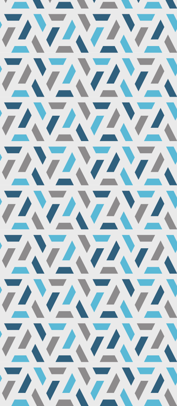 Vinyl teppich nordisch mit blau-grünem geometrischen muster - TenStickers