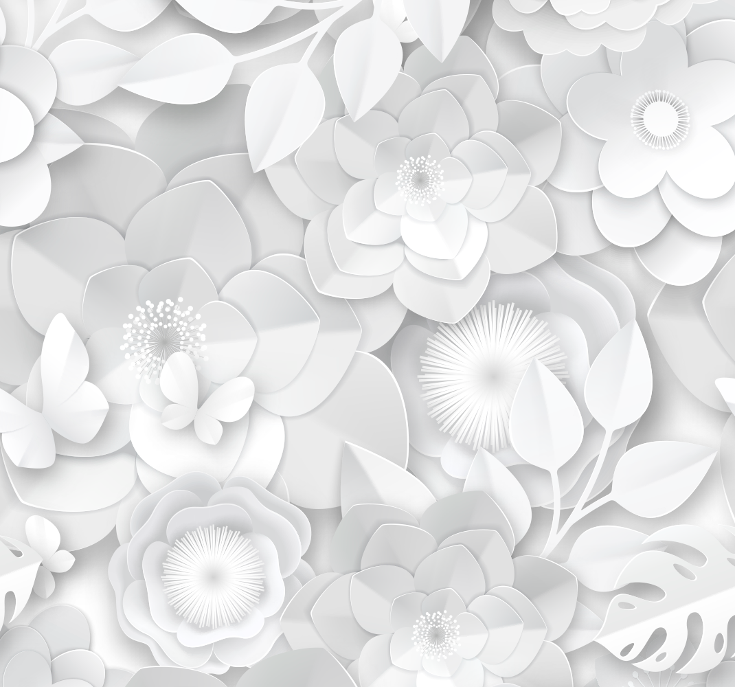 Vinyl teppich natur 3d weiße blumen - TenStickers