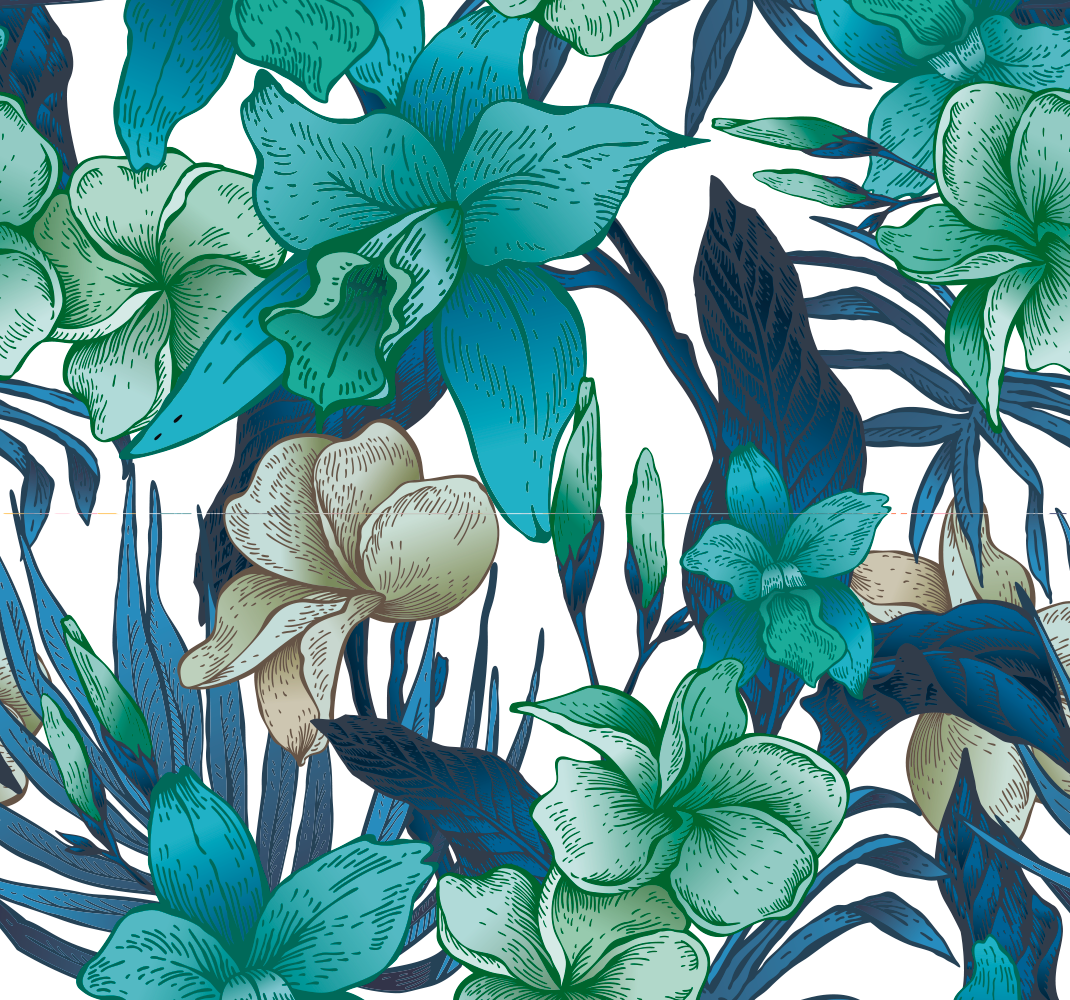 Vinyl teppich natur mit tropischem blätterdesign - TenStickers