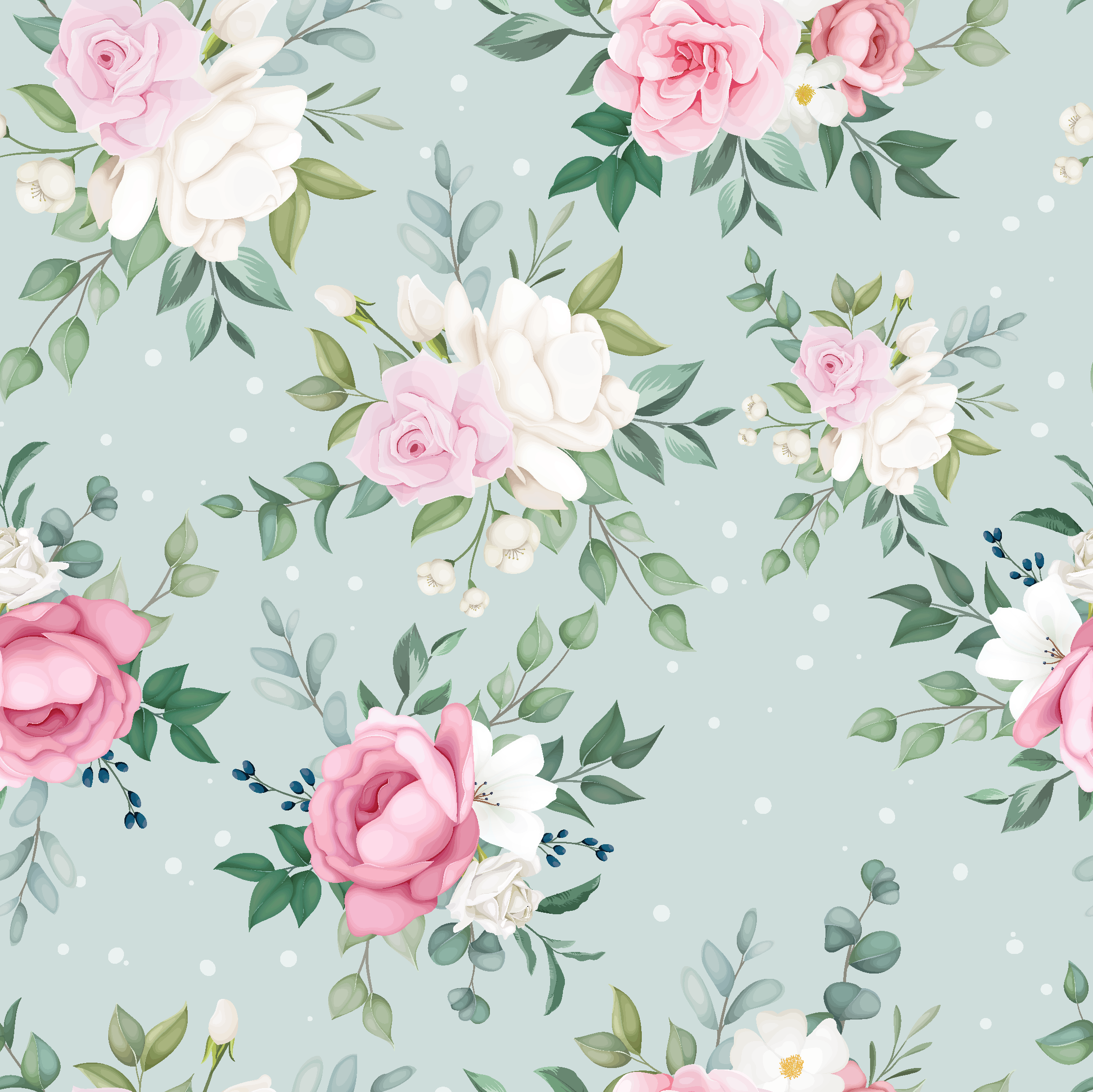 Vinyl teppich natur mit blauen und rosa blumen - TenStickers
