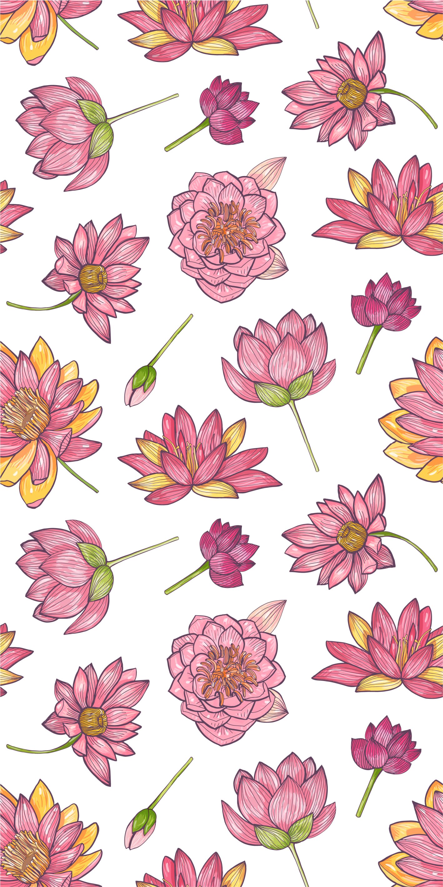 Vinyl teppich natur mit pinken lotusblumen - TenStickers