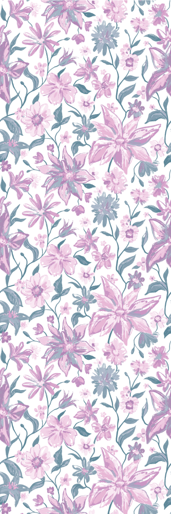 Vinyl teppich natur mit rosa und grauen rosen - TenStickers