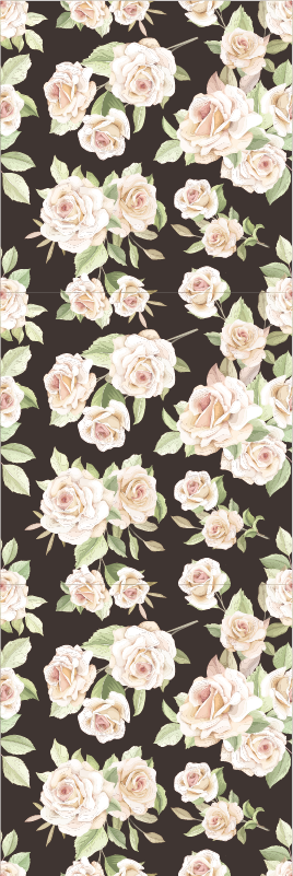 Vinyl teppich natur weiße rose schwarzer hintergrund - TenStickers