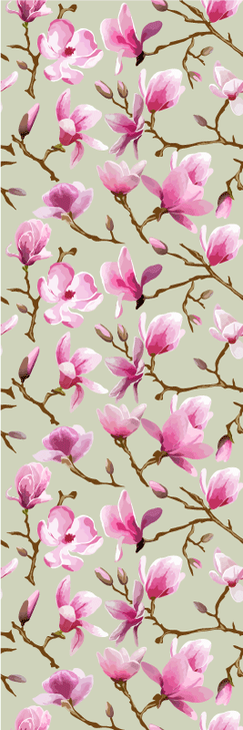Vinyl teppich natur wunderschöner lila magnolienbaum - TenStickers
