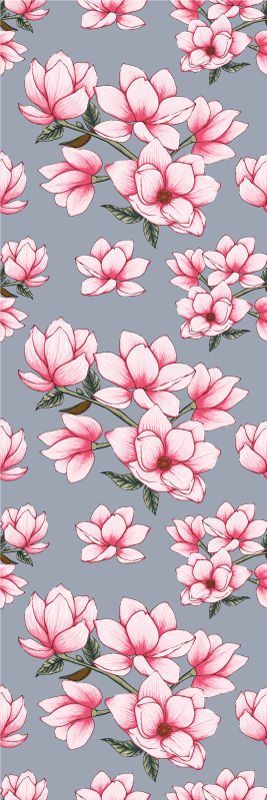 Vinyl teppich natur mit schönen magnolienblüten - TenStickers