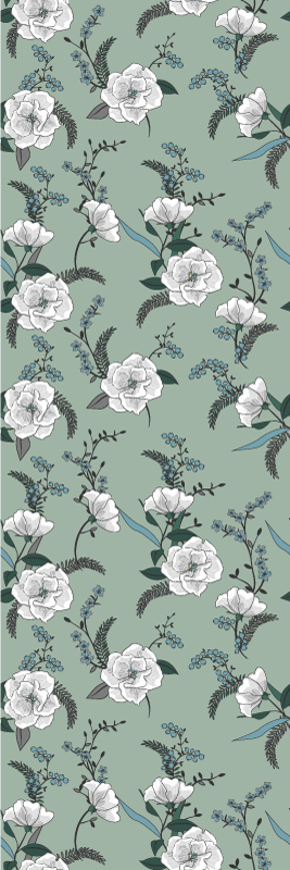 Vinyl teppich natur schöner weißer magnolienbaum - TenStickers
