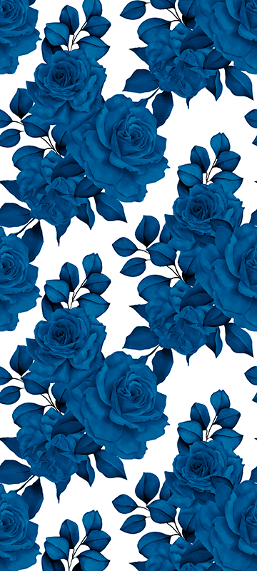 Vinyl teppich natur blaue blumen "neue nostalgie" - TenStickers