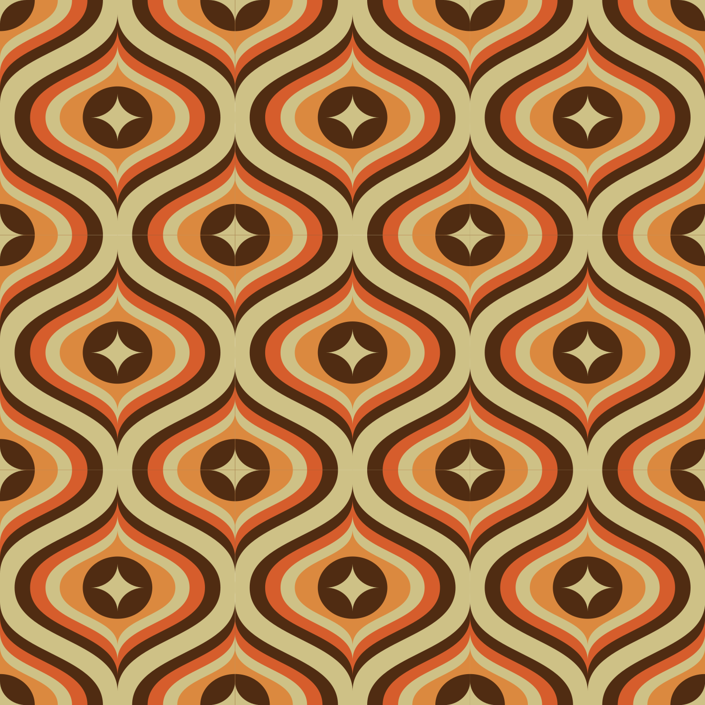 Vinyl teppich vintage in retro orange und braun - TenStickers