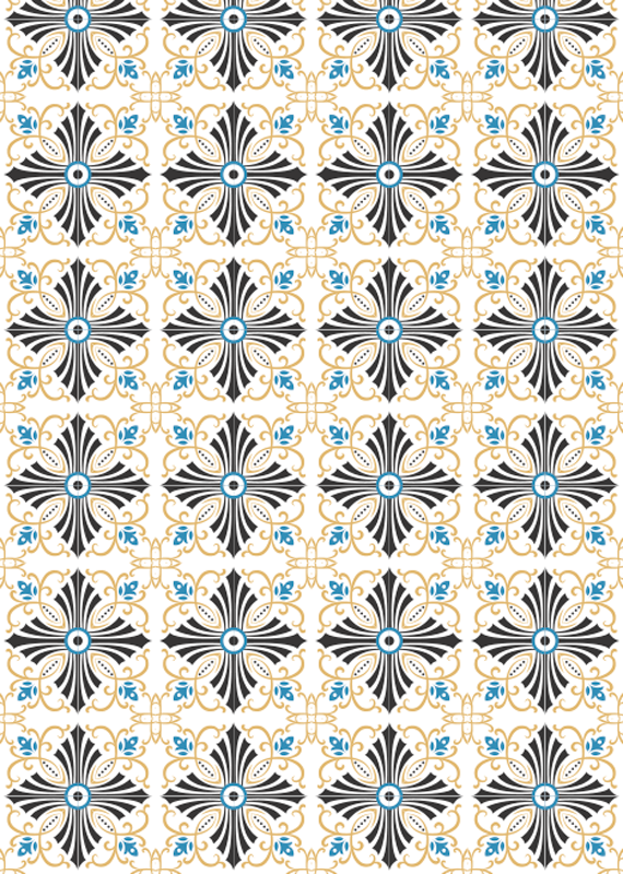 Vinyl teppich vintage mit vintage kreuzspiraldesign - TenStickers
