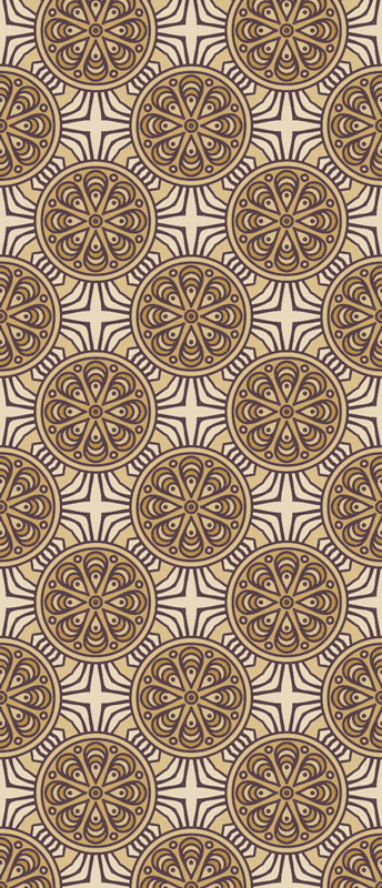 Vinyl teppich vintage damast stil kreise - TenStickers