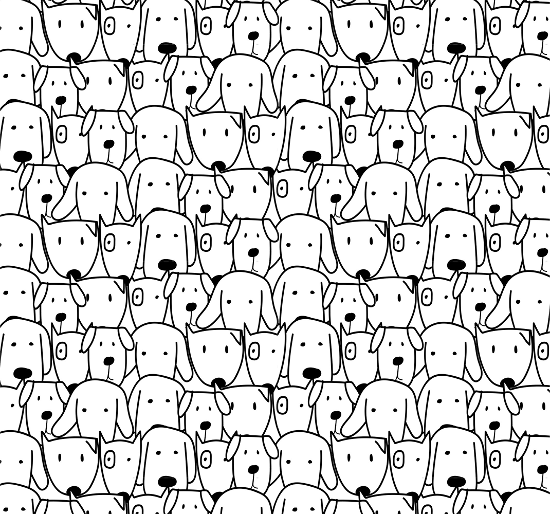 Vinyl teppich tiere mit süßem hunde muster - TenStickers