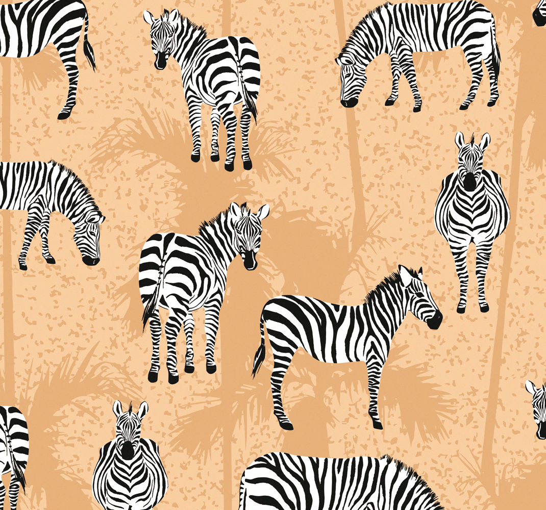 Vinyl teppich tiere zebra tapete für bad - TenStickers