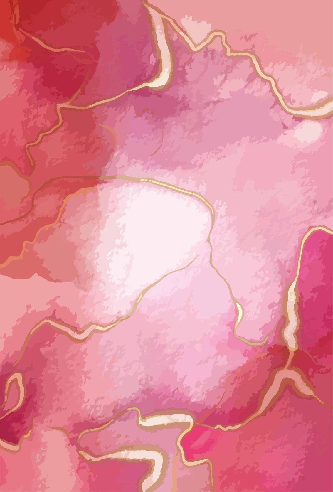 Moderner vinyl teppich im rosa und goldenen marmor-effekt - TenStickers