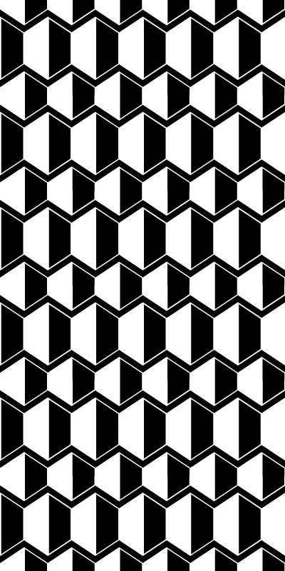 Vinyl teppich textur in schwarz-weiß-hexagonen - TenStickers