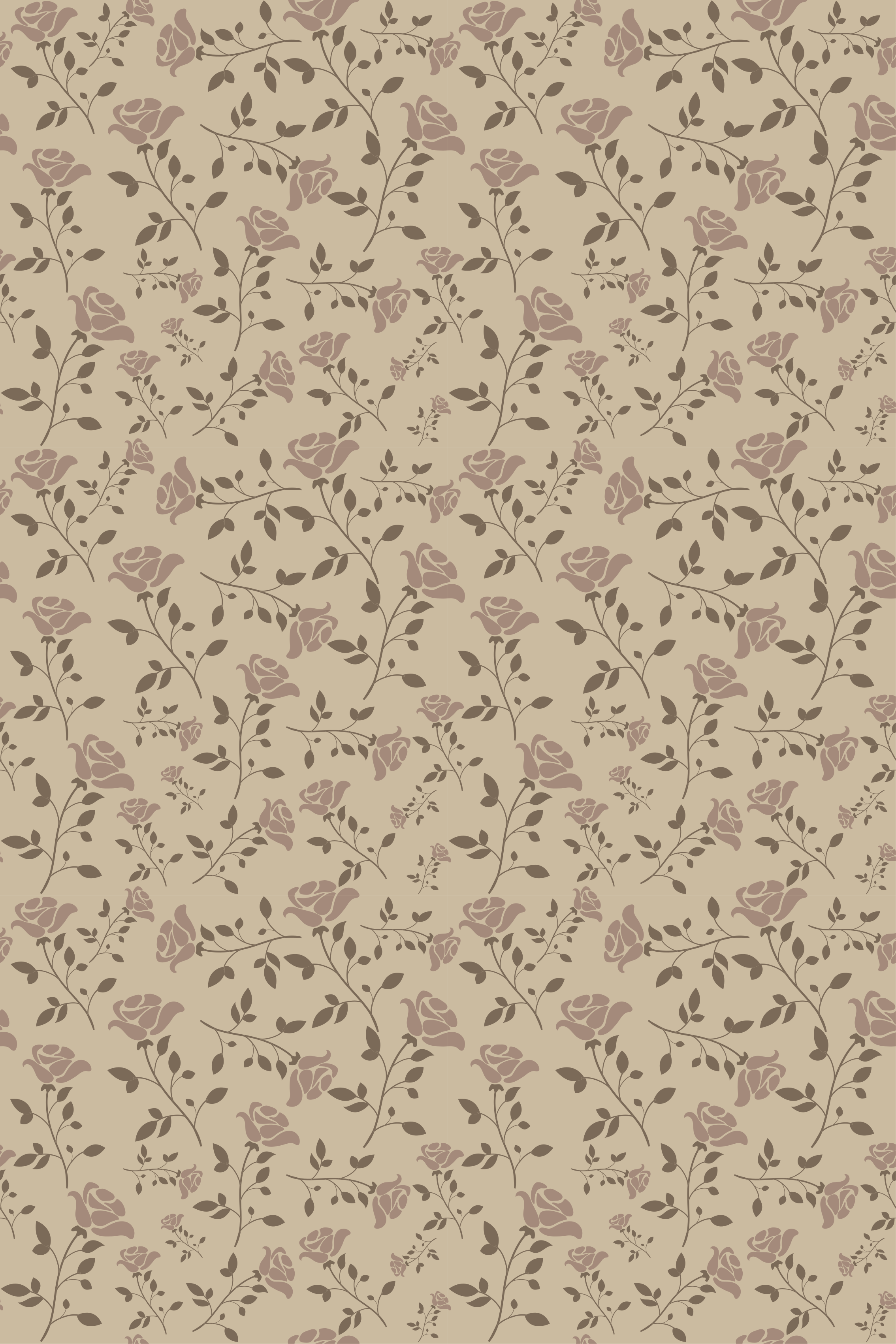 Vinyl teppich vintage braunes vintage-rosenmuster - TenStickers