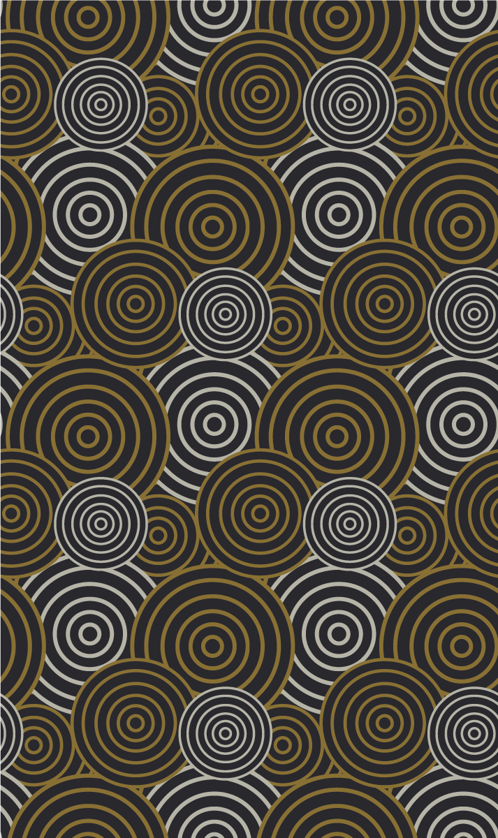 Vinyl teppich vintage mit kreismustern und linien - TenStickers