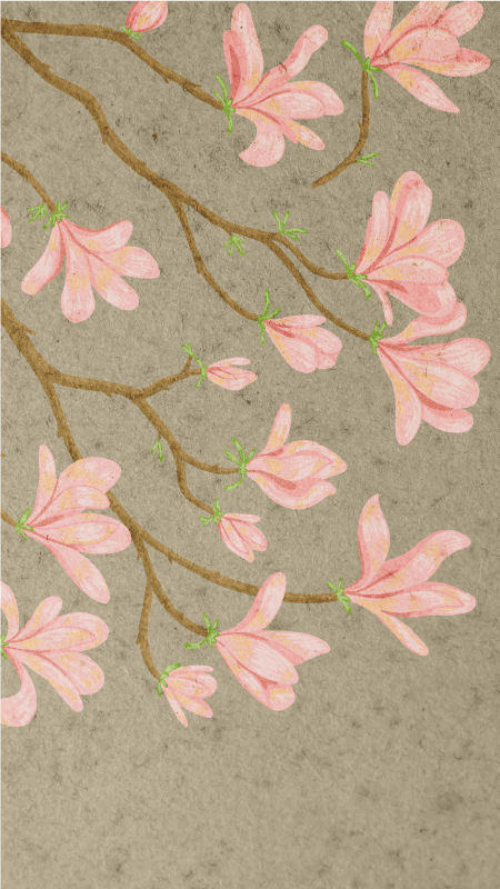 Vinyl teppich vintage im vintage stil magnolia - TenStickers