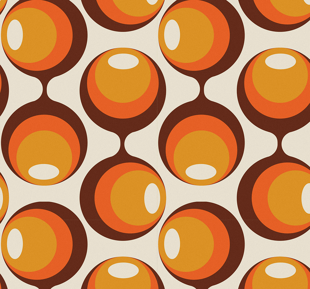Vinyl teppich vintage im halbovalen 70er design - TenStickers