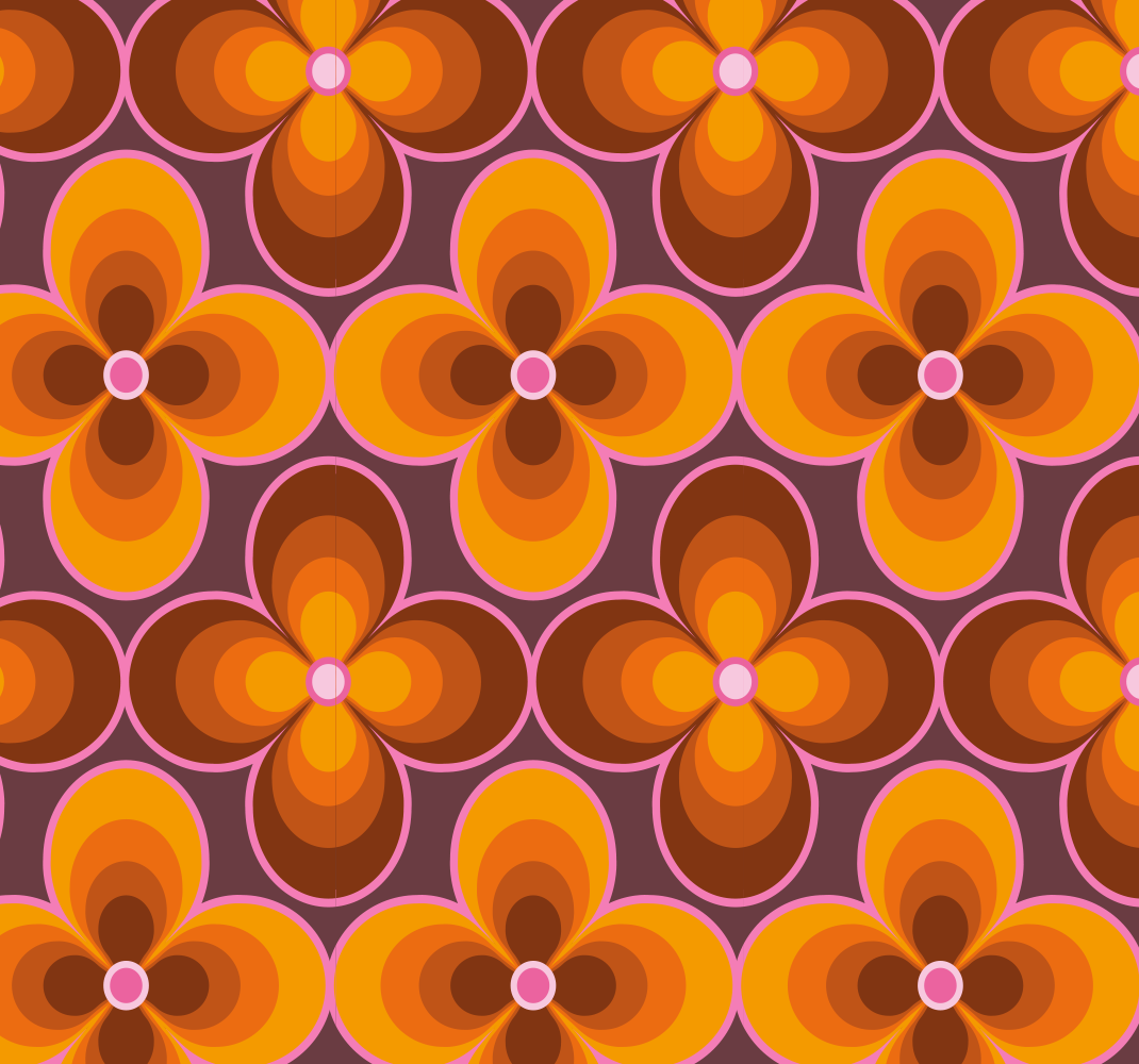 Vinyl teppich vintage mit blumen retro muster - TenStickers