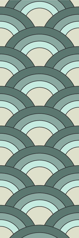 Vinyl teppich vintage mit blau schattiertem schuppenmuster - TenStickers