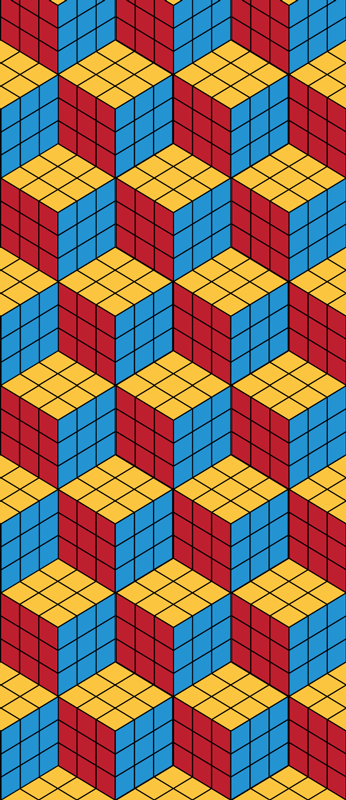Vinyl teppich vintage rubik würfel originalmuster - TenStickers