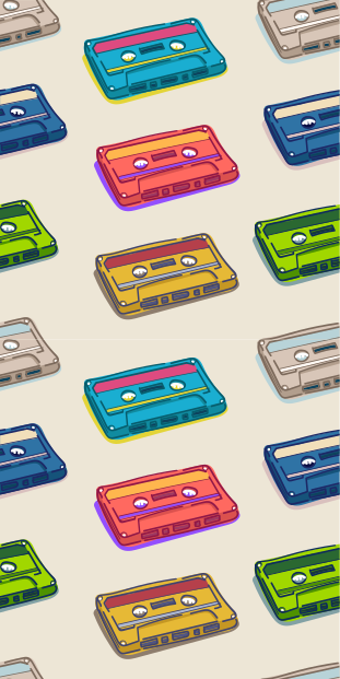 Vinyl teppich vintage im retro kassettendesign - TenStickers