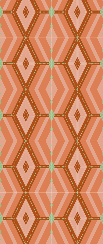 Vinyl teppich vintage geometrische herbsttöne 30er - TenStickers
