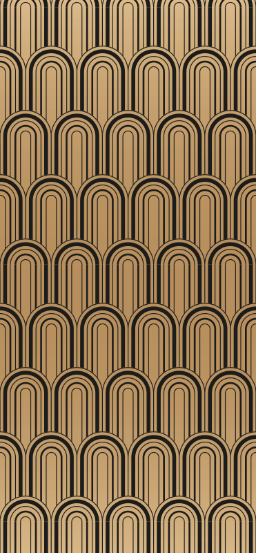 Vinyl teppich vintage mit goldenem bogenmuster - TenStickers