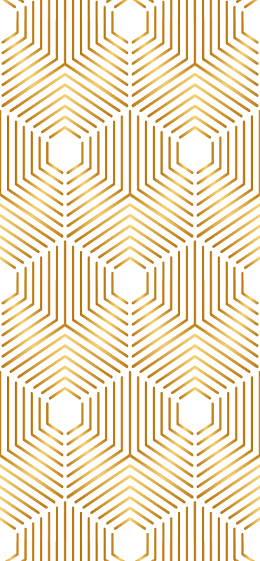 Vinyl teppich vintage im goldenen quadrat stil - TenStickers