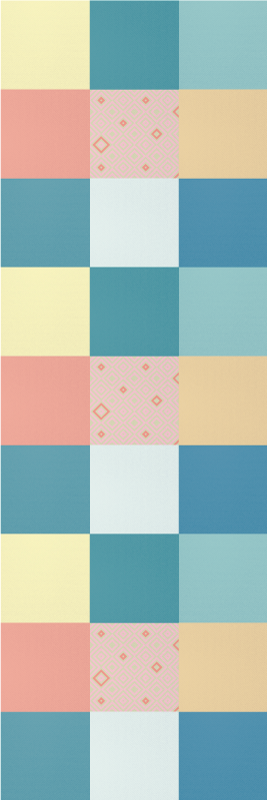 Vinyl teppich vintage im bunten retro patchwork - TenStickers