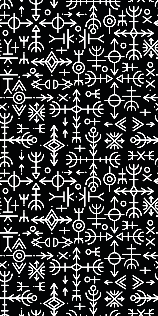 Vinyl teppich vintage mit wikinger-symbolen set - TenStickers