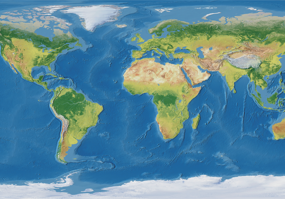 Vinyl teppich weltkarte geografisch realistisch - TenStickers