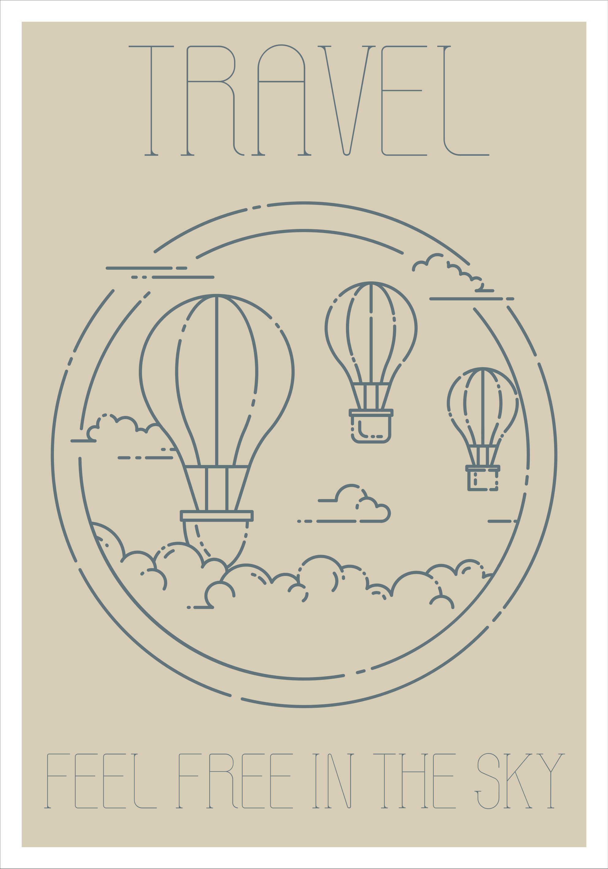 Vinyl teppich text minimalistischer heißluftballon - TenStickers