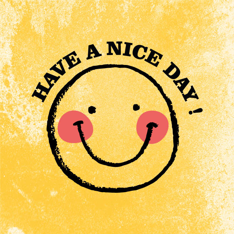 Vinyl teppich text mit smiley gesicht design - TenStickers