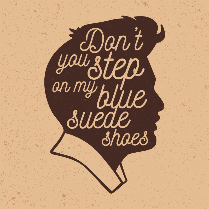 Vinyl teppich text blaue wildlederschuhe - TenStickers