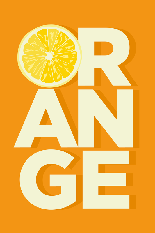 Vinyl teppich text in geschnittenem orangendesign - TenStickers