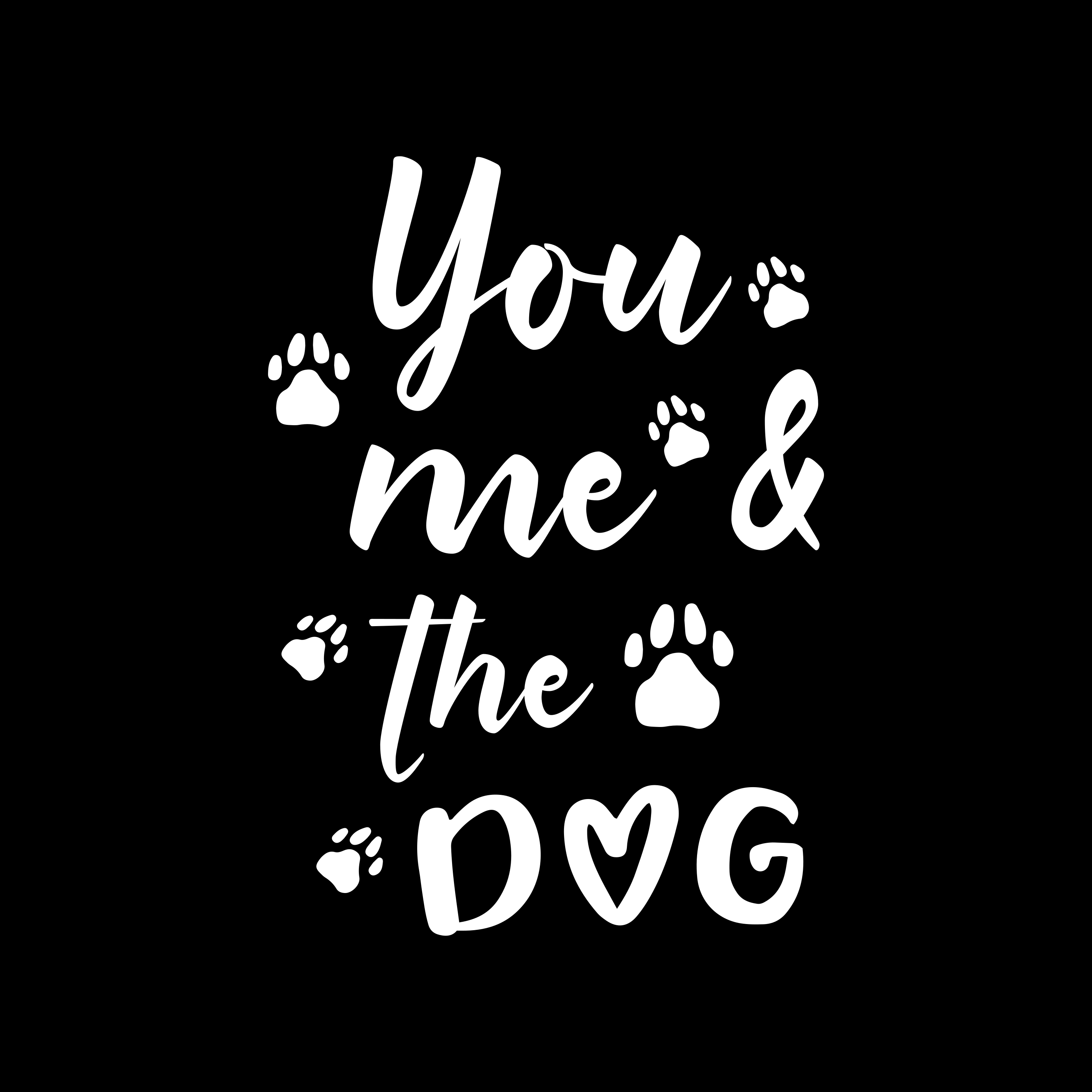 Vinyl teppich text du, ich und der hund - TenStickers