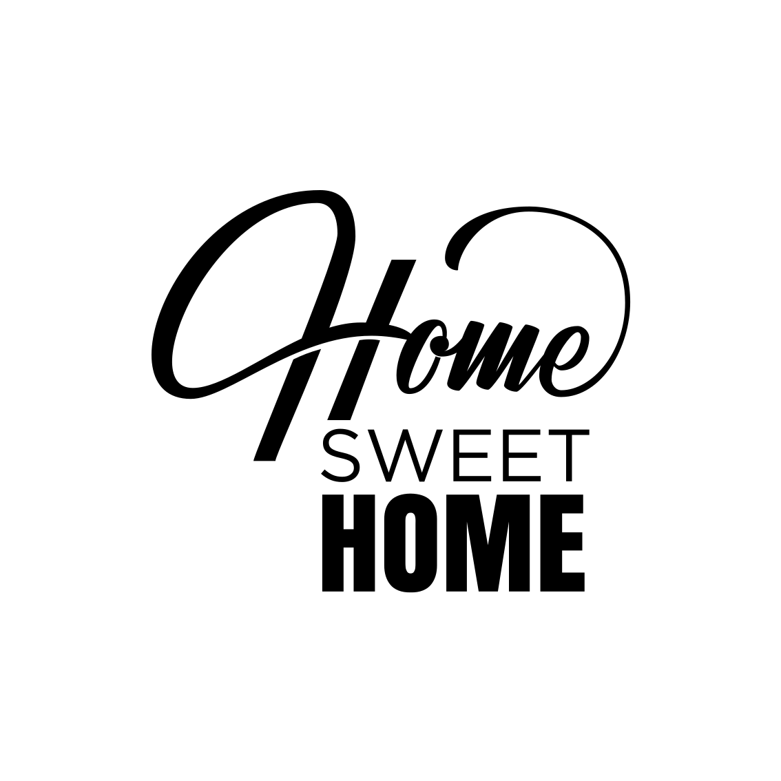 Vinyl teppich text home sweet home minimalist 3 - TenStickers