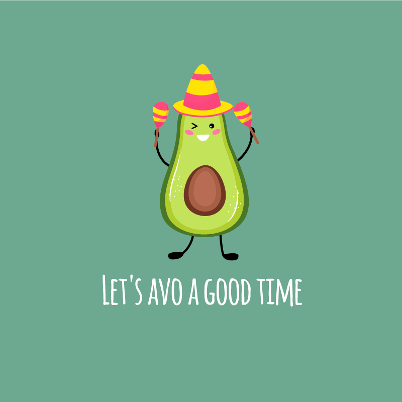 Vinyl teppich text lustiger spruch mit avocados - TenStickers