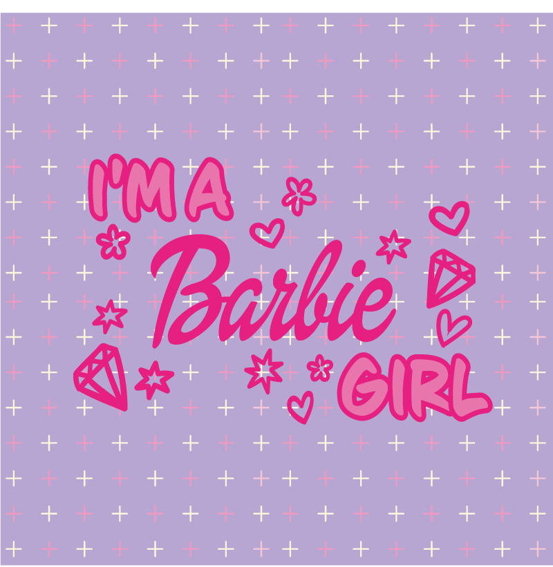 Vinyl teppich text ich bin ein barbie mädchen zitat - TenStickers
